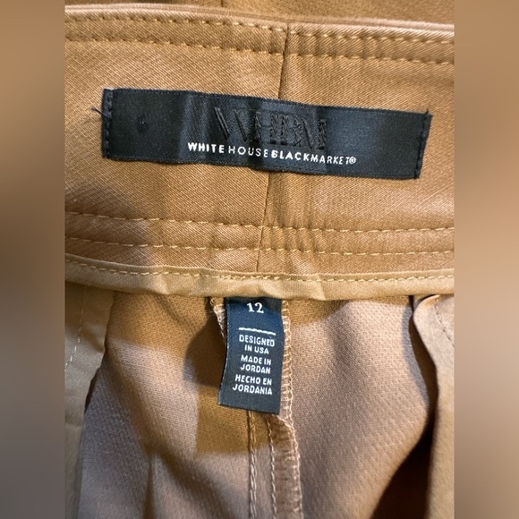 WHBM High-Rise Straight Leg Woven Pants in Camel Tan size 12 - Picture 8 of 9